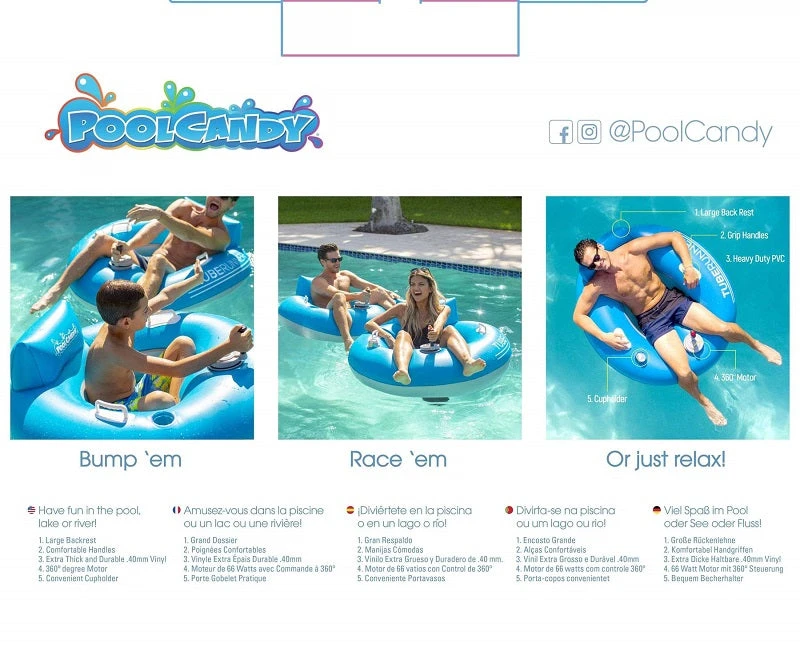 PoolCandy TubeRunner Motorized Jumbo Pool Tube PC3025TR PoolCandy TubeRunner Motorized Jumbo Pool Tube PC3025TR