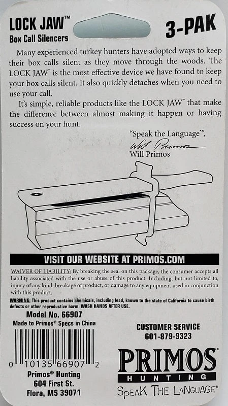 Primos Lock Jaw Box Call Silencer 66907 Game Calls 6 Primos Lock Jaw Box Call Silencer 66907 Game Calls