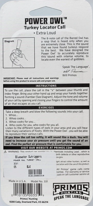 Game Calls Primos Power Owl Turkey Call 331 Game Calls Primos Power Owl Turkey Call 331