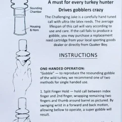 Quaker Boy Challenging Jake Gobble Call 02605 Game Calls