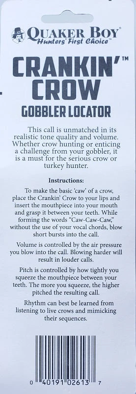 Quaker Boy Crankin' Crow Gobbler Locator 02613 Game Calls Quaker Boy Crankin' Crow Gobbler Locator 02613 Game Calls