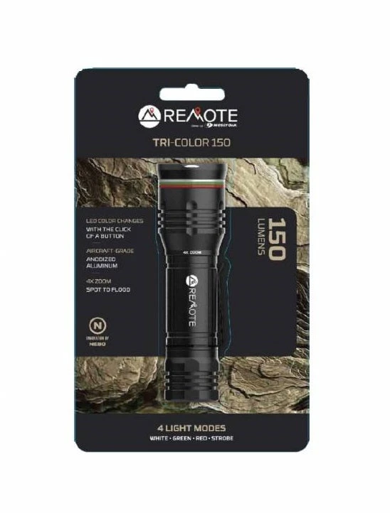 Mossy Oak RV And Camping Remote Tri-Color 150 Lumens Flashlight Mossy Oak RV And Camping Remote Tri-Color 150 Lumens Flashlight