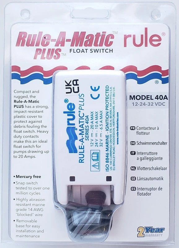 Rule-A-Matic Plus Float Switch 40A Marine 5 Rule-A-Matic Plus Float Switch 40A Marine