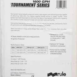Marine Rule 1600GPH Tournament Series Dual Port Livewell-Baitwell Pump 209FDP 7 Marine Rule 1600GPH Tournament Series Dual Port Livewell-Baitwell Pump 209FDP