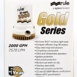 Rule 2000GPH/7570LPH Gold Series Bilge Pump Model 09 13 Rule 2000GPH/7570LPH Gold Series Bilge Pump Model 09