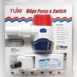 Marine Rule 360GPH Bilge Pump And Switch 24DA-35A
