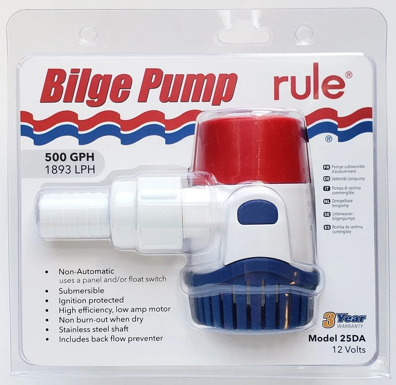 Marine Rule 500 GPH Bilge Pump 25DA 4 Marine Rule 500 GPH Bilge Pump 25DA