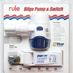 Rule 500GPH Bilge Pump And Switch 25DA-35A Marine