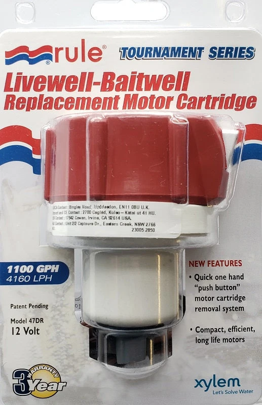 Rule Livewell Replacement Motor Cartridge 1100GPH Tournament Series 47DR Marine 3 Rule Livewell Replacement Motor Cartridge 1100GPH Tournament Series 47DR Marine