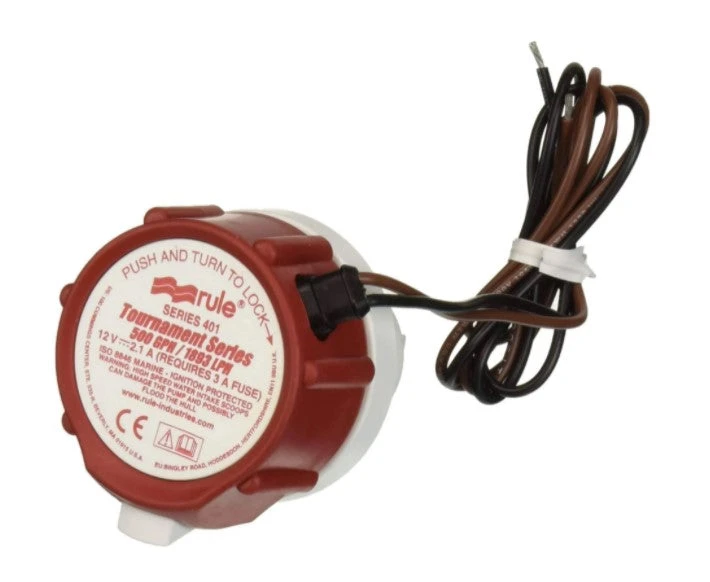 Rule Livewell Replacement Motor Cartridge 500GPH Tournament Series 45DR 5 Rule Livewell Replacement Motor Cartridge 500GPH Tournament Series 45DR