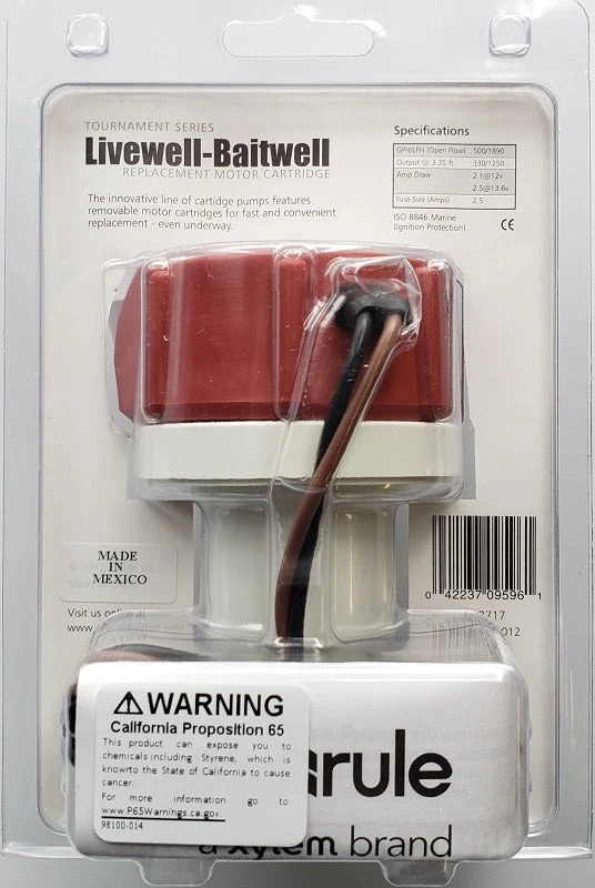 Rule Livewell Replacement Motor Cartridge 500GPH Tournament Series 45DR 6 Rule Livewell Replacement Motor Cartridge 500GPH Tournament Series 45DR