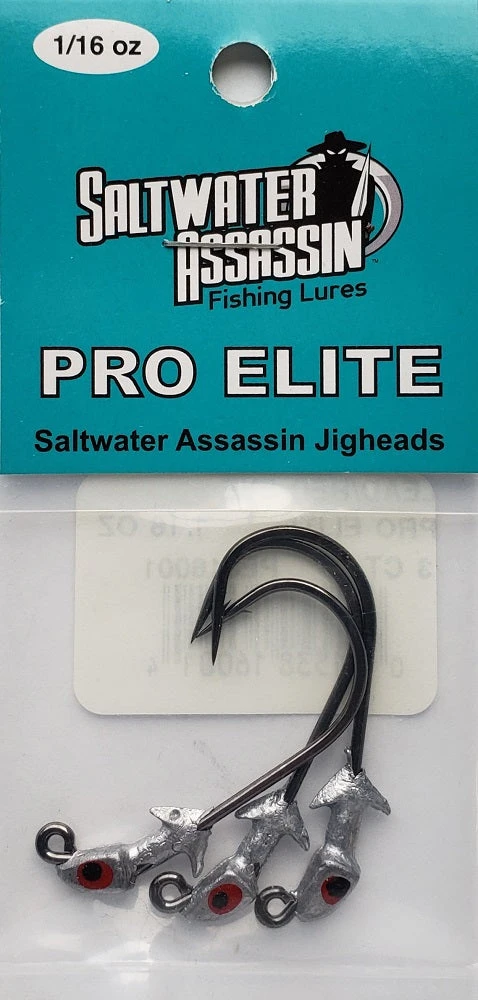 Saltwater Assassin Pro Elite Jigheads Lead Red Eye 1/16oz 3ct PEJ16001 Hooks/Jig Heads Saltwater Assassin Pro Elite Jigheads Lead Red Eye 1/16oz 3ct PEJ16001 Hooks/Jig Heads