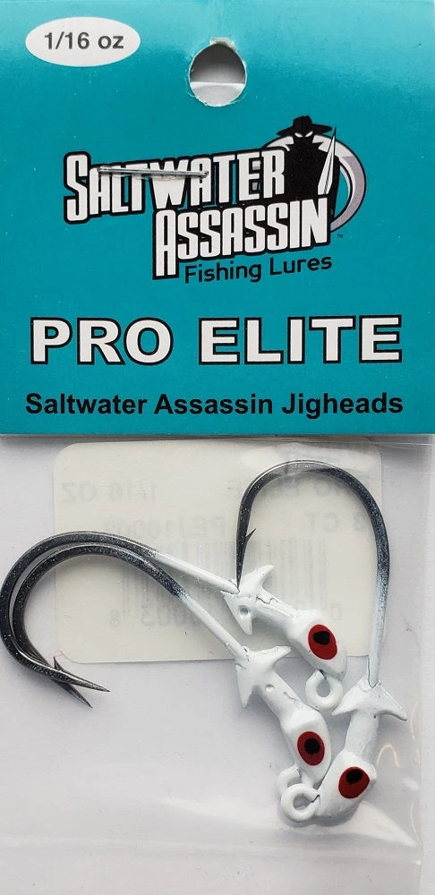 Saltwater Assassin Pro Elite Jigheads White 1/16oz 3ct PEJ16003 3 Saltwater Assassin Pro Elite Jigheads White 1/16oz 3ct PEJ16003