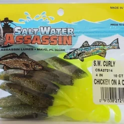 SaltWater Assassin Curly Tail Chicken On A Chain 4" 10pk 5 SaltWater Assassin Curly Tail Chicken On A Chain 4