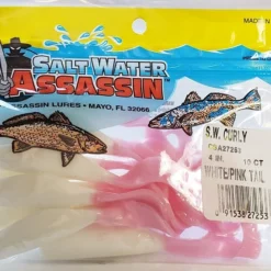 SaltWater Assassin Curly Tail White/Pink 4