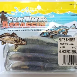 SaltWater Assassin Elite Shiner Electric Shad 4" 8pk Lures & Bait 5 SaltWater Assassin Elite Shiner Electric Shad 4