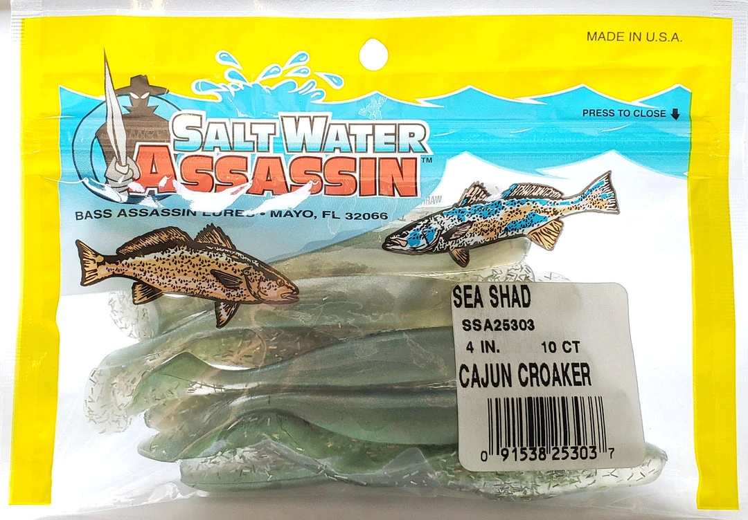 SaltWater Assassin Sea Shad Cajun Croaker 4" 10pk 4 SaltWater Assassin Sea Shad Cajun Croaker 4" 10pk