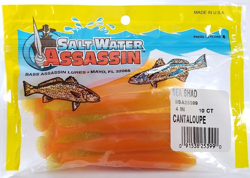 SaltWater Assassin Sea Shad Cantaloupe 4" 10pk SaltWater Assassin Sea Shad Cantaloupe 4" 10pk