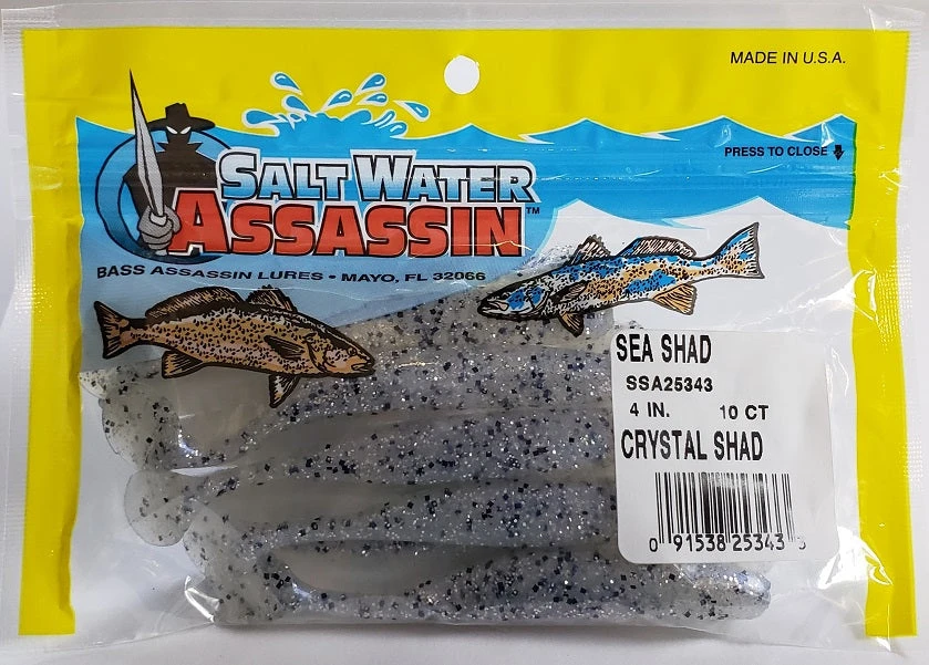 SaltWater Assassin Sea Shad Crystal Shad 4" 10pk SaltWater Assassin Sea Shad Crystal Shad 4" 10pk