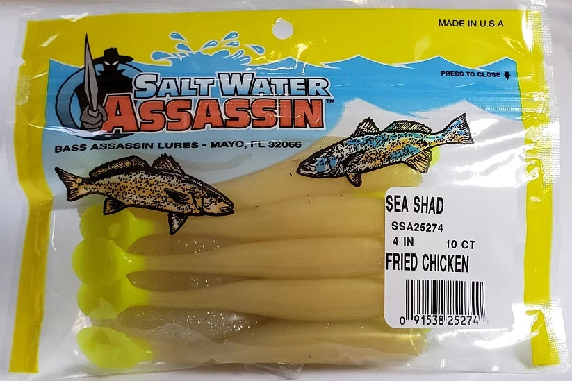 SaltWater Assassin Sea Shad Fried Chicken 4" 10pk Lures & Bait SaltWater Assassin Sea Shad Fried Chicken 4" 10pk Lures & Bait