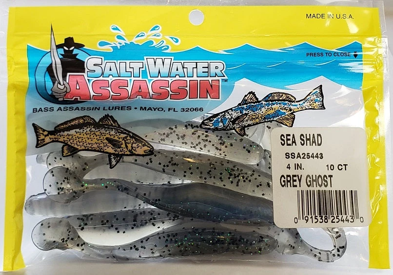 SaltWater Assassin Sea Shad Grey Ghost 4" 10pk Lures & Bait SaltWater Assassin Sea Shad Grey Ghost 4" 10pk Lures & Bait