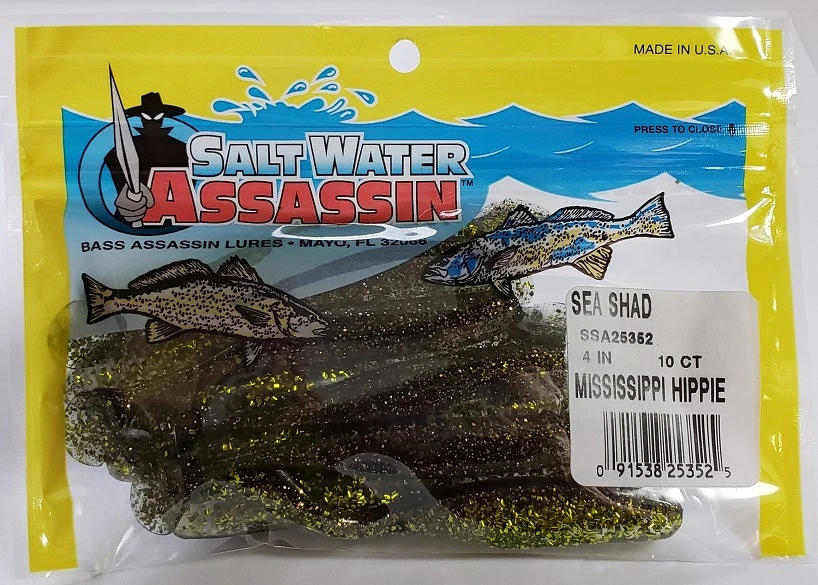 SaltWater Assassin Sea Shad Mississippi Hippie 4" 10pk SaltWater Assassin Sea Shad Mississippi Hippie 4" 10pk