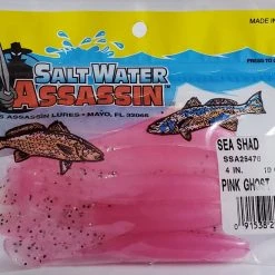 SaltWater Assassin Sea Shad Pink Ghost 4" 10pk