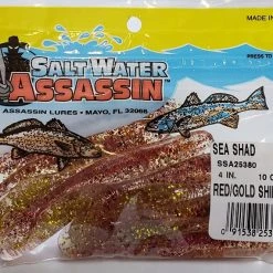 SaltWater Assassin Sea Shad Red/Gold Shiner 4" 10pk