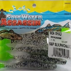 SaltWater Assassin Sea Shad Silver Phantom/Chartreuse 4" 10pk Lures & Bait