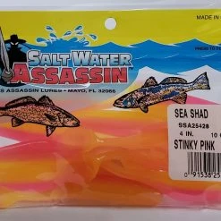 SaltWater Assassin Sea Shad Stinky Pink 4" 10pk