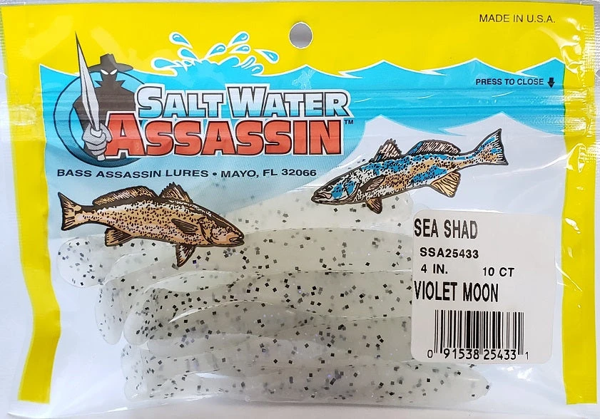 SaltWater Assassin Sea Shad Violet Moon 4" 10pk 4 SaltWater Assassin Sea Shad Violet Moon 4" 10pk