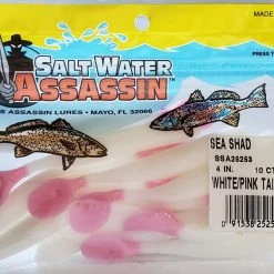 SaltWater Assassin Sea Shad White/Pink 4" 10pk Lures & Bait