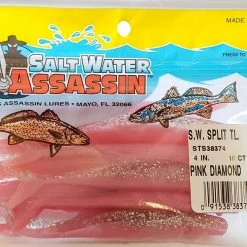 Lures & Bait SaltWater Assassin Split Tail Pink Diamond 4" 10pk 3 Lures & Bait SaltWater Assassin Split Tail Pink Diamond 4