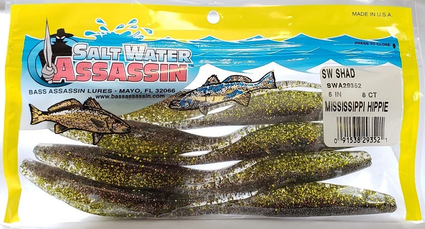 Lures & Bait SaltWater Assassin Shad Mississippi Hippie 5" 8pk Lures & Bait SaltWater Assassin Shad Mississippi Hippie 5" 8pk