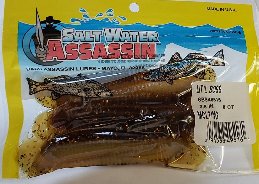 SaltWater Assassin Lit'l Boss Molting 3-1/2" 6ct Lures & Bait SaltWater Assassin Lit'l Boss Molting 3-1/2" 6ct Lures & Bait