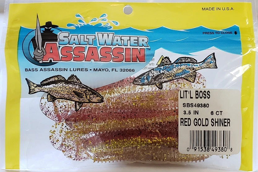 SaltWater Assassin Lit'l Boss Red Gold Shiner 3-1/2" 6ct SaltWater Assassin Lit'l Boss Red Gold Shiner 3-1/2" 6ct