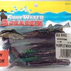 Lures & Bait SaltWater Assassin Sea Shad Purple Moon 4" 10pk 3 Lures & Bait SaltWater Assassin Sea Shad Purple Moon 4