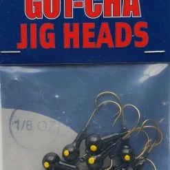 Hooks/Jig Heads Sea Striker Got-Cha Round Jig Heads Black 1/8oz 10pk