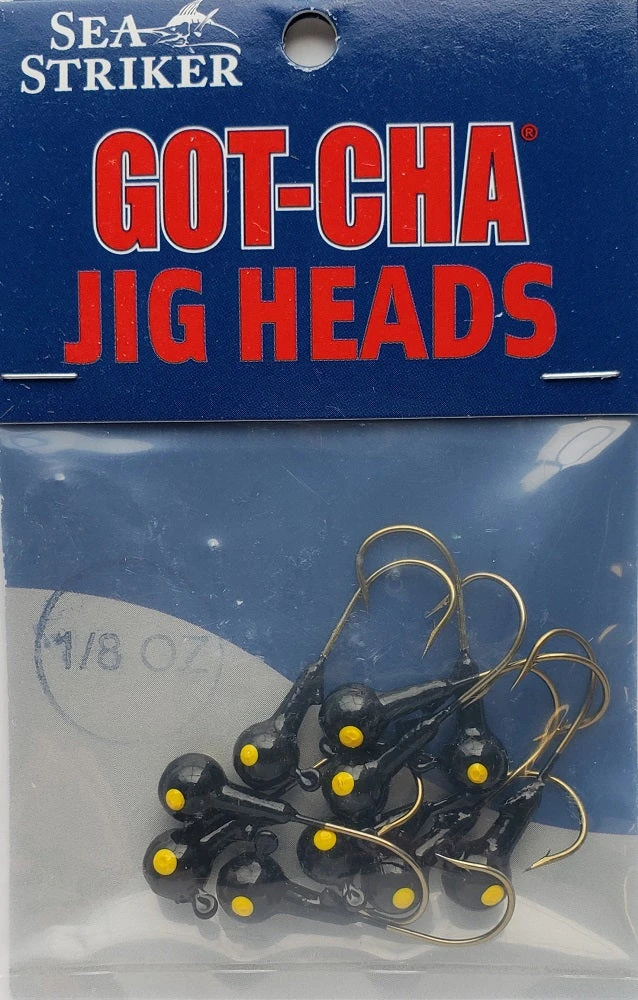 Hooks/Jig Heads Sea Striker Got-Cha Round Jig Heads Black 1/8oz 10pk Hooks/Jig Heads Sea Striker Got-Cha Round Jig Heads Black 1/8oz 10pk