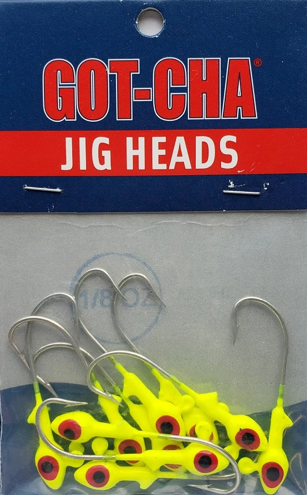 Sea Striker Got-Cha Jig Heads Chartreuse 1/8oz 10pk 4 Sea Striker Got-Cha Jig Heads Chartreuse 1/8oz 10pk