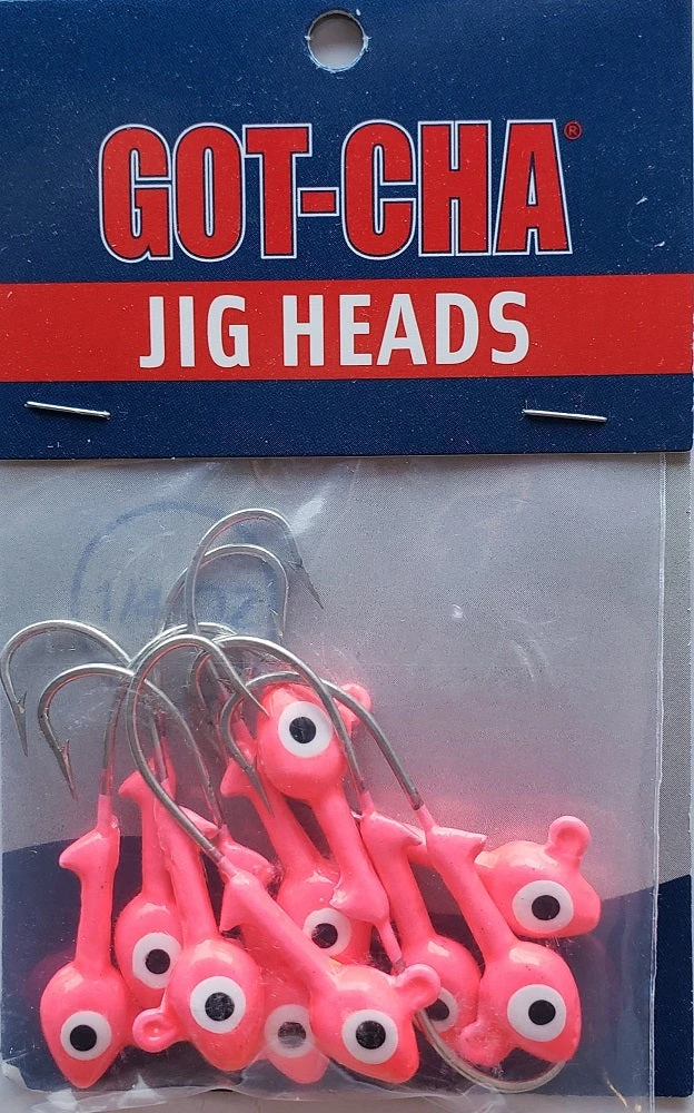 Hooks/Jig Heads Sea Striker Got-Cha Jig Heads Pink 1/4oz 10pk 4 Hooks/Jig Heads Sea Striker Got-Cha Jig Heads Pink 1/4oz 10pk