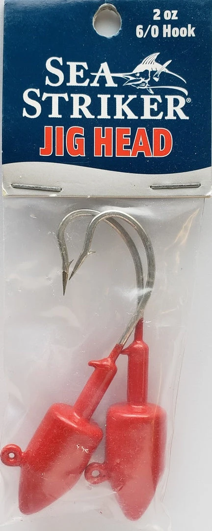 Sea Striker Got-Cha Jig Heads Red 2oz 2pk Hooks/Jig Heads Sea Striker Got-Cha Jig Heads Red 2oz 2pk Hooks/Jig Heads