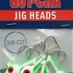 Sea Striker Got-Cha Jig Heads White/Lime 3/8oz 7pk Hooks/Jig Heads
