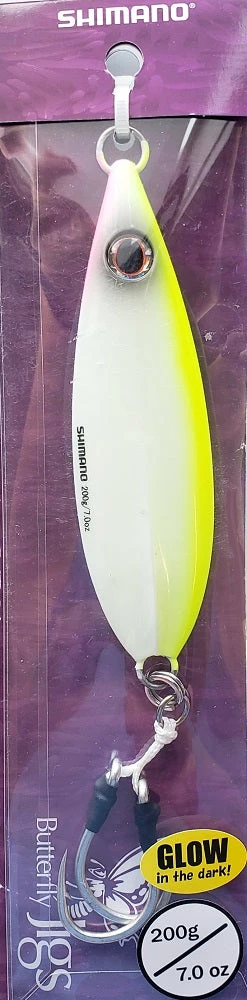 Lures & Bait Shimano Flat-Fall Butterfly Jigs Chartreuse/White BFLFF200CW Lures & Bait Shimano Flat-Fall Butterfly Jigs Chartreuse/White BFLFF200CW