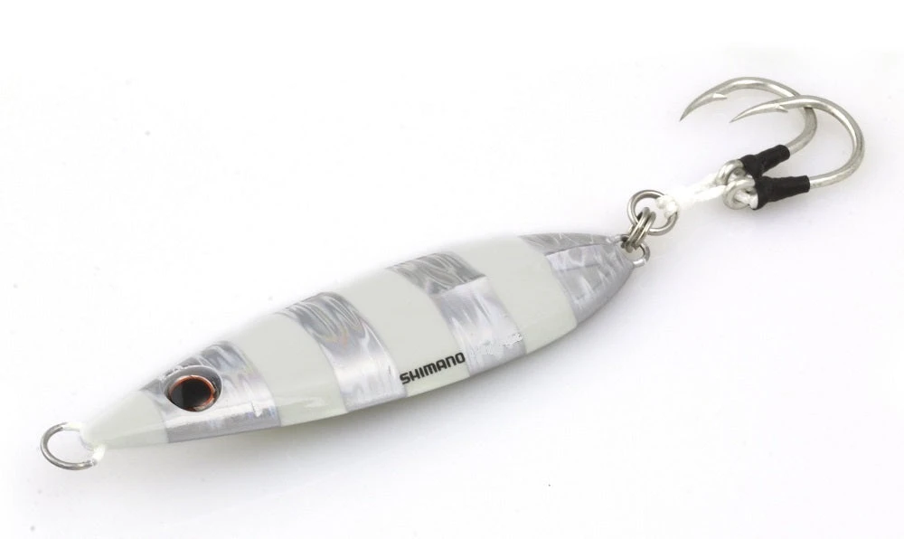 Lures & Bait Shimano Flat-Fall Butterfly Jigs Zebra Glow BFLFF200ZG Lures & Bait Shimano Flat-Fall Butterfly Jigs Zebra Glow BFLFF200ZG