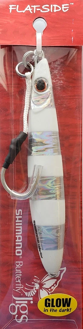 Lures & Bait Shimano Flat-Side Butterfly Jigs Zebra Glow BFLFS168ZG Lures & Bait Shimano Flat-Side Butterfly Jigs Zebra Glow BFLFS168ZG