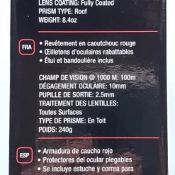 Tasco Essentials 10x25 Binocular Red 168125R 10 Tasco Essentials 10x25 Binocular Red 168125R