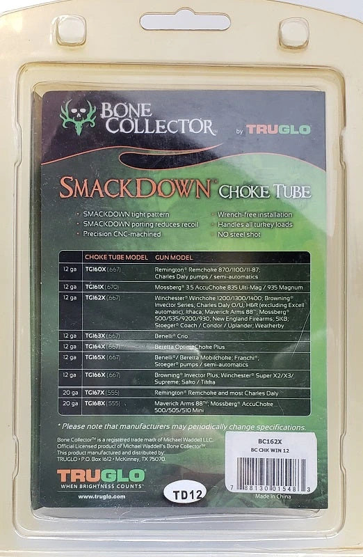 Hunting TruGlo 12 Gauge Bone Collector Smackdown Choke Tube BC162X 5 Hunting TruGlo 12 Gauge Bone Collector Smackdown Choke Tube BC162X