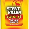 Hunting Wildlife Research Scent Killer Gold Dryer Sheets Unscented 18pk 1280