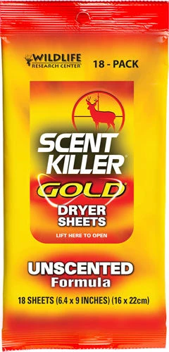 Hunting Wildlife Research Scent Killer Gold Dryer Sheets Unscented 18pk 1280 3 Hunting Wildlife Research Scent Killer Gold Dryer Sheets Unscented 18pk 1280